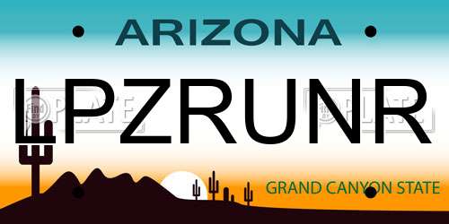 LPZRUNR Arizona License Plate