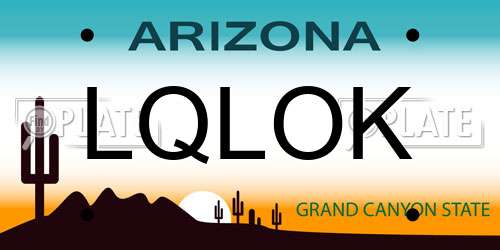 LQLOK Arizona License Plate