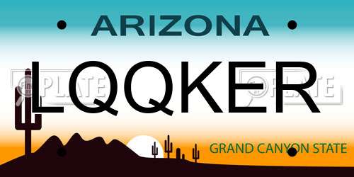 LQQKER Arizona License Plate