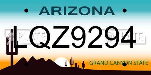 LQZ9294 Arizona License Plate