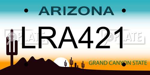 LRA421 Arizona License Plate