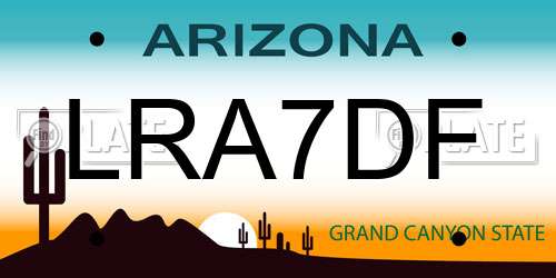 LRA7DF Arizona License Plate