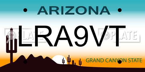 LRA9VT Arizona License Plate