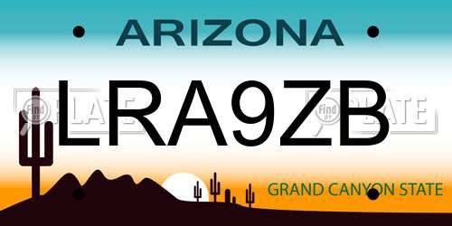 LRA9ZB Arizona License Plate