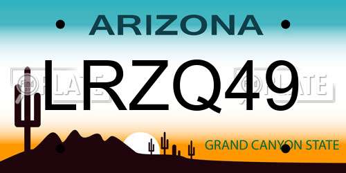LRZQ49 Arizona License Plate