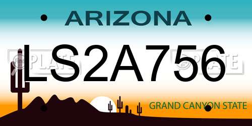 LS2A756 Arizona License Plate