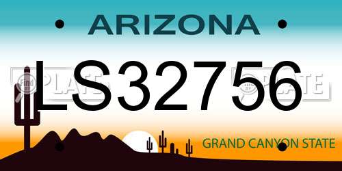 LS32756 Arizona License Plate