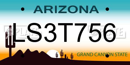 LS3T756 Arizona License Plate