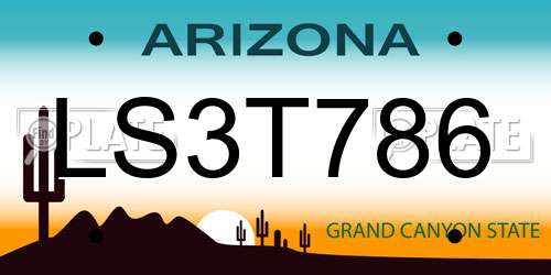 LS3T786 Arizona License Plate