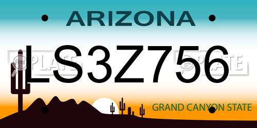 LS3Z756 Arizona License Plate