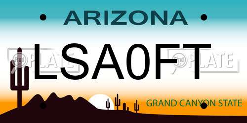 LSA0FT Arizona License Plate
