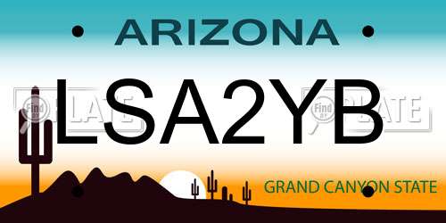 LSA2YB Arizona License Plate