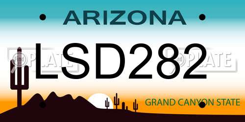 LSD282 Arizona License Plate