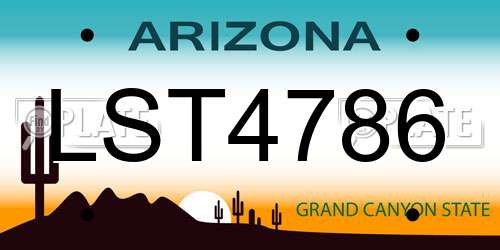 LST4786 Arizona License Plate