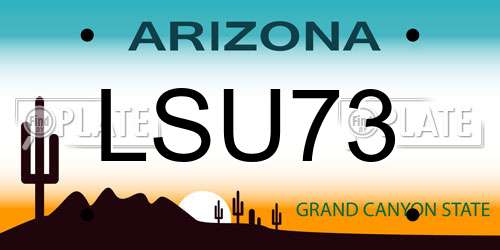 LSU73 Arizona License Plate