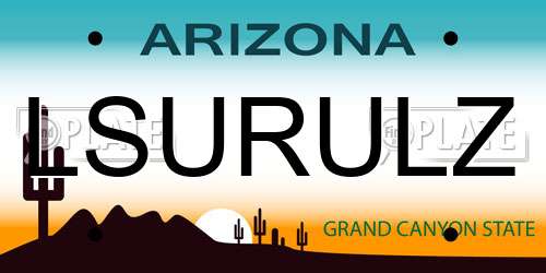 LSURULZ Arizona License Plate