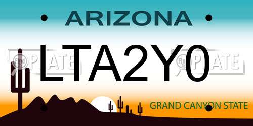 LTA2Y0 Arizona License Plate
