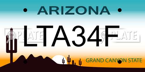 LTA34F Arizona License Plate
