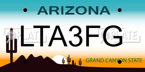 LTA3FG Arizona License Plate