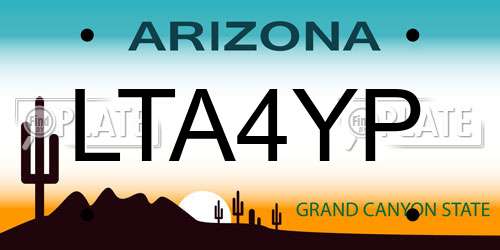 LTA4YP Arizona License Plate