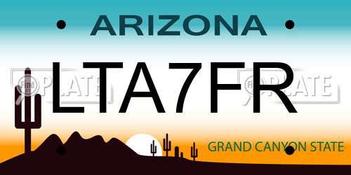 LTA7FR Arizona License Plate