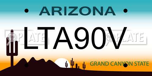 LTA90V Arizona License Plate
