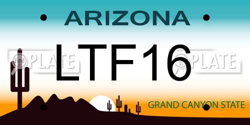 LTF16 Arizona License Plate