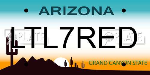 LTL7RED Arizona License Plate