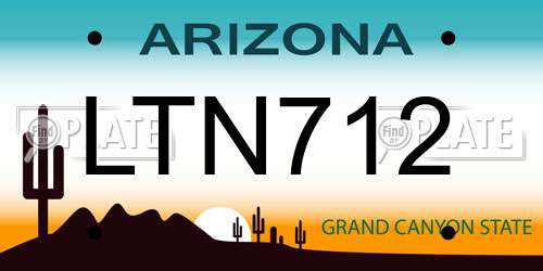 LTN712 Arizona License Plate