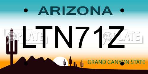LTN71Z Arizona License Plate