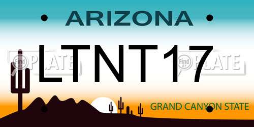 LTNT17 Arizona License Plate