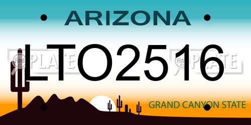 LTO2516 Arizona License Plate