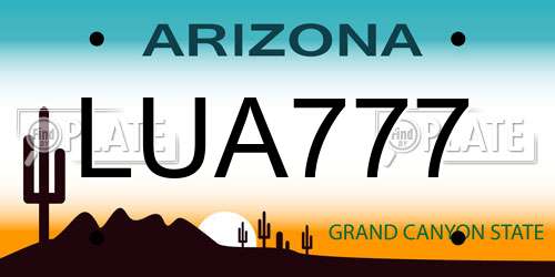 LUA777 Arizona License Plate