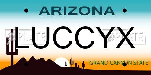 LUCCYX Arizona License Plate