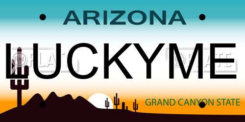 LUCKYME Arizona License Plate