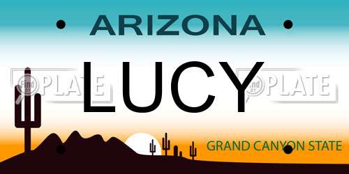 LUCY Arizona License Plate