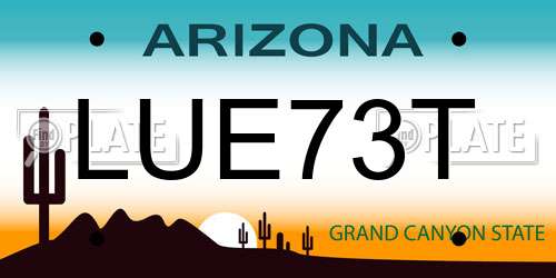 LUE73T Arizona License Plate