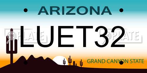 LUET32 Arizona License Plate
