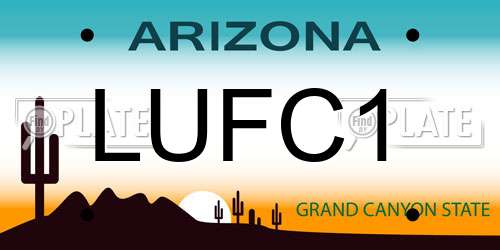 LUFC1 Arizona License Plate