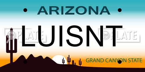 LUISNT Arizona License Plate