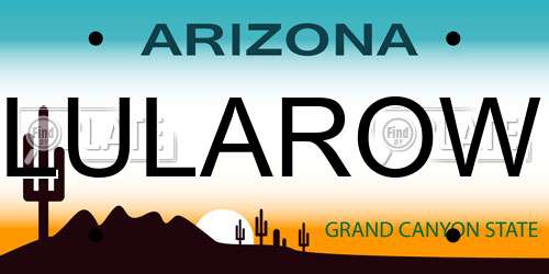 LULAROW Arizona License Plate