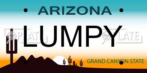 LUMPY Arizona License Plate