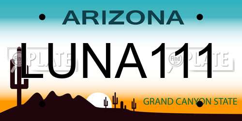 LUNA111 Arizona License Plate