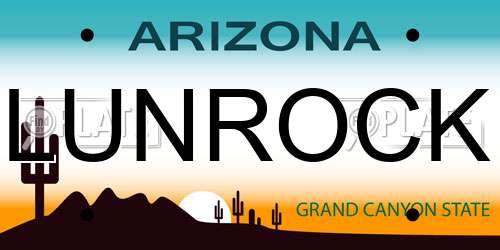 LUNROCK Arizona License Plate