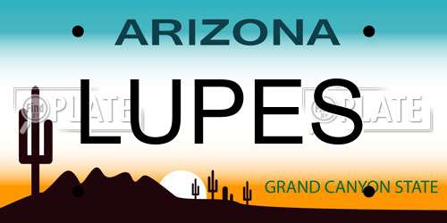 LUPES Arizona License Plate