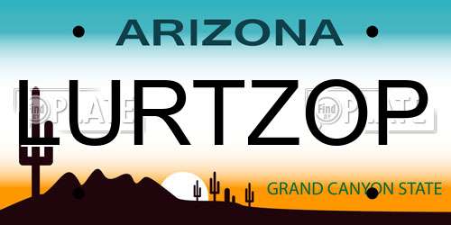LURTZOP Arizona License Plate