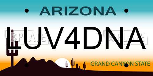 LUV4DNA Arizona License Plate