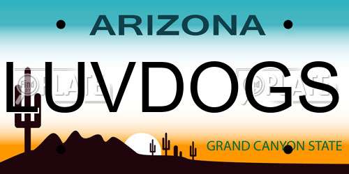LUVDOGS Arizona License Plate