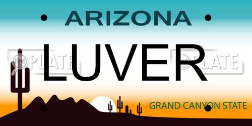 LUVER Arizona License Plate