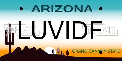 LUVIDF Arizona License Plate